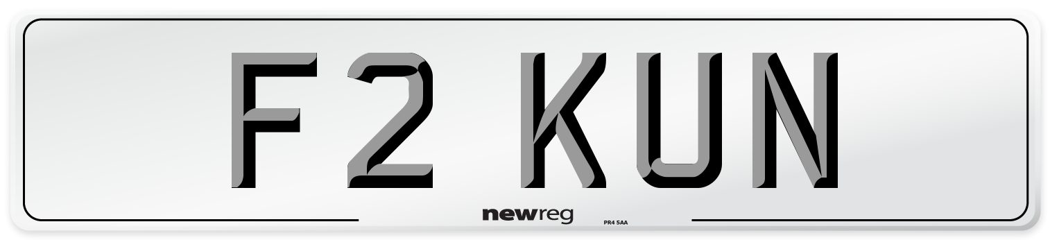 F2 KUN Number Plate from New Reg